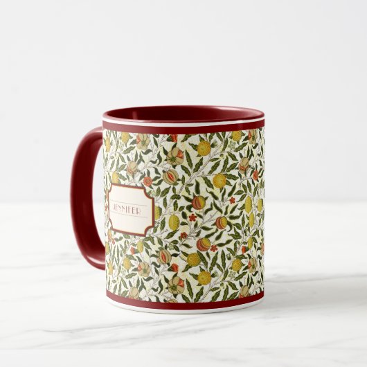William Morris Lemons Pomegranate Pattern Tasse (Vorderseite Links)