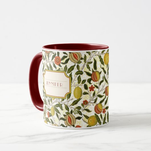William Morris Lemons Pomegranate Pattern Tasse (Vorderseite Links)