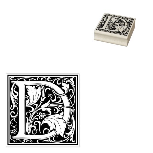 William Morris Letter D Monogram Gummistempel (Stempel)