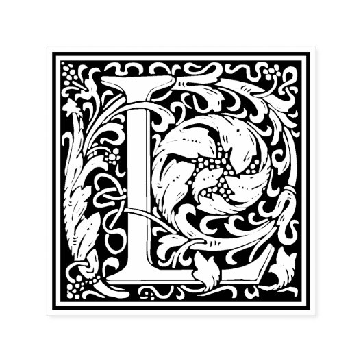 William Morris Letter L Viktorianisch florale Brie Permastempel (Design)