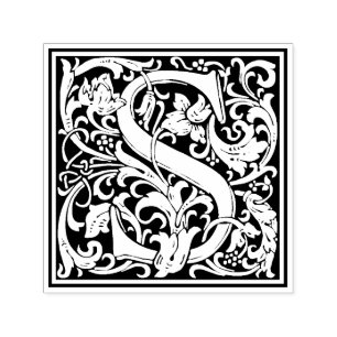 William Morris Letter S Viktorianische florale Bri Permastempel