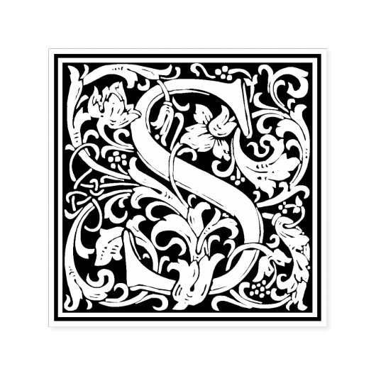 William Morris Letter S Viktorianische florale Bri Permastempel (Design)