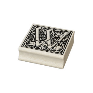 William Morris Letter W Gummistempel