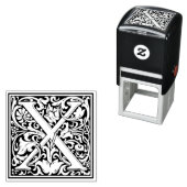 William Morris Letter X Viktorianisch florale Brie Permastempel (Beispiel)