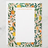 WILLIAM MORRIS LETTERHEAD MIT POMEGRANATE DESIGN BRIEFBOGEN (Vorne/Hinten)