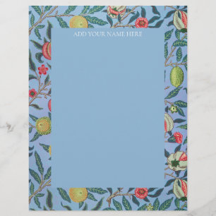 WILLIAM MORRIS LETTERHEAD MIT "POMEGRANATEN" BRIEFBOGEN