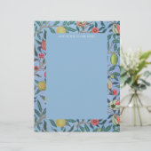 WILLIAM MORRIS LETTERHEAD MIT "POMEGRANATEN" BRIEFBOGEN (Stehend Vorderseite)