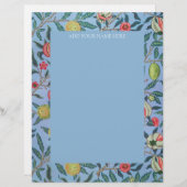WILLIAM MORRIS LETTERHEAD MIT "POMEGRANATEN" BRIEFBOGEN (Vorne/Hinten)