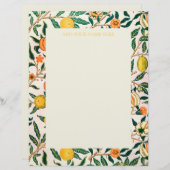 WILLIAM MORRIS LETTERHEAD MIT "POMEGRANATEN" BRIEFBOGEN (Vorne/Hinten)