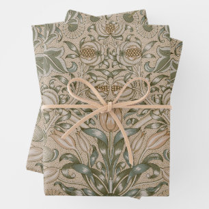 William Morris Lilien- und Granatapfel-Blumenmuste Geschenkpapier Set