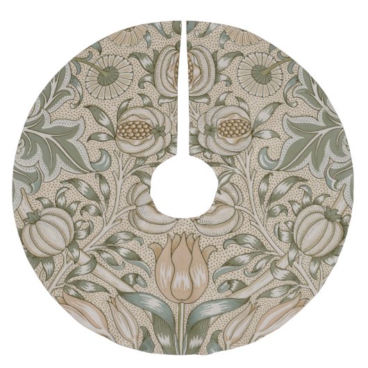 William Morris Lilien- und Granatapfel-Blumenmuste Polyester Weihnachtsbaumdecke (Vorderseite)