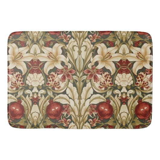 William Morris Lily and Pomegranate Floral pattern Badematte (Vorderseite)