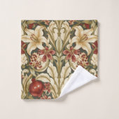 William Morris Lily and Pomegranate Floral pattern Badhandtuch Set (Waschlappen)