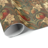 William Morris Lily and Pomegranate Floral pattern Geschenkpapier (Rolleneckpunkt)