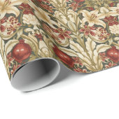 William Morris Lily and Pomegranate Floral pattern Geschenkpapier (Rolleneckpunkt)