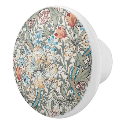 William Morris Lily Art Nouveau Button Keramikknauf (Rechts)
