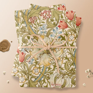 William Morris Lily Art Nouveau Floral Geschenkpapier Set