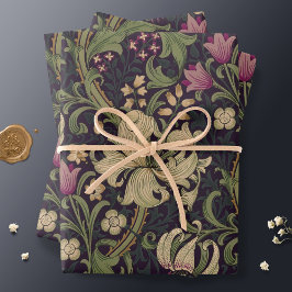 William Morris Lily Art Nouveau Floral Geschenkpapier Set