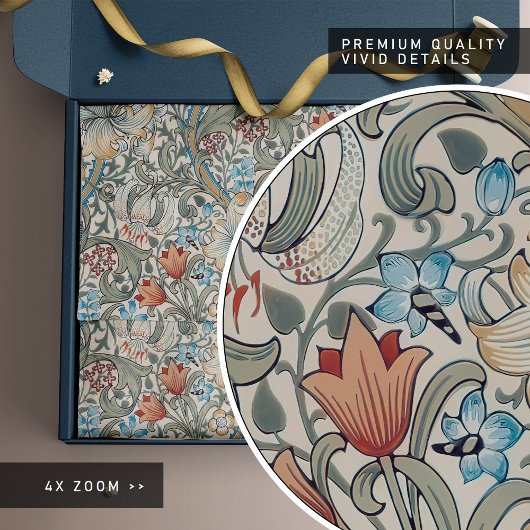 William Morris Lily Art Nouveau Floral Geschenkpapier Set