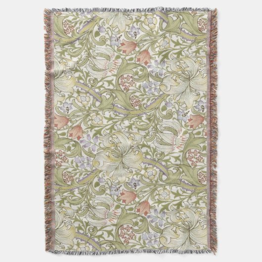 William Morris Lily Art Nouveau Floral Pattern Decke (Vorderseite Vertikal)