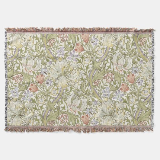 William Morris Lily Art Nouveau Floral Pattern Decke (Vorderseite)