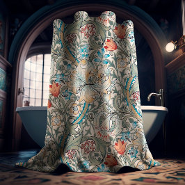 William Morris Lily Art Nouveau Floral Pattern Duschvorhang