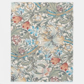 William Morris Lily Art Nouveau Floral Pattern Fir Fleecedecke (Vorderseite)