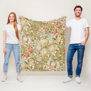 William Morris Lily Art Nouveau Floral Pattern Fleecedecke