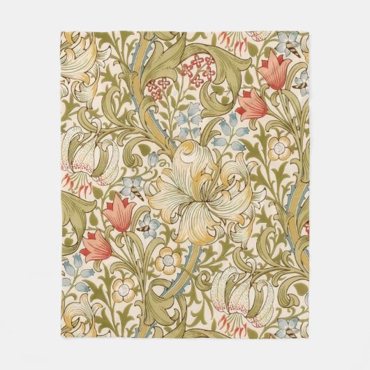 William Morris Lily Art Nouveau Floral Pattern Fleecedecke (Vorderseite)