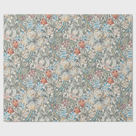 William Morris Lily Art Nouveau Floral Pattern Geschenkpapier (Flach)