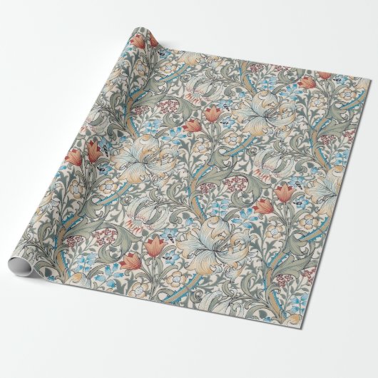 William Morris Lily Art Nouveau Floral Pattern Geschenkpapier (Ungerollt)