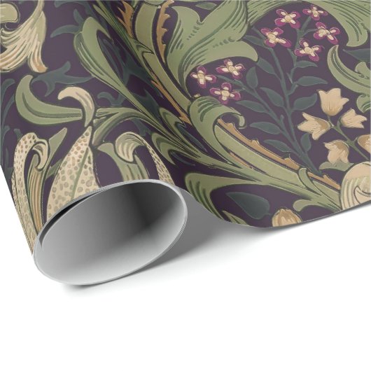 William Morris Lily Art Nouveau Floral Pattern Geschenkpapier (Rolleneckpunkt)