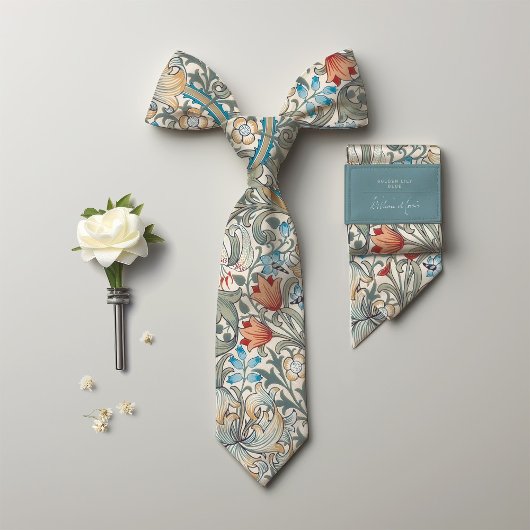 William Morris Lily Art Nouveau Floral Pattern Krawatte