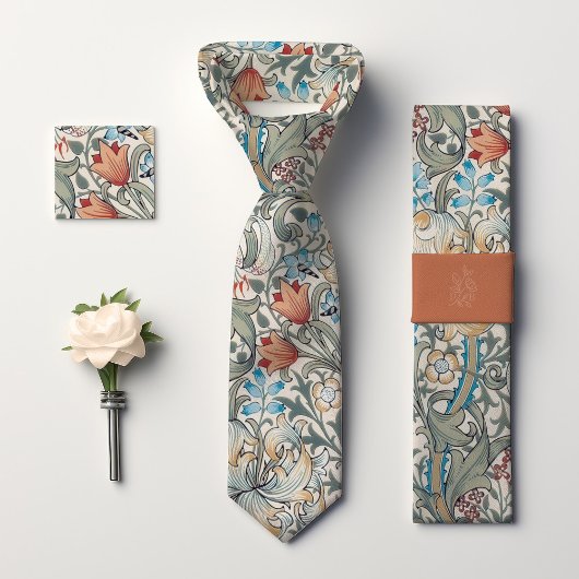William Morris Lily Art Nouveau Floral Pattern Krawatte