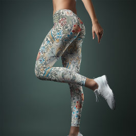 William Morris Lily Art Nouveau Floral Pattern Leg Leggings