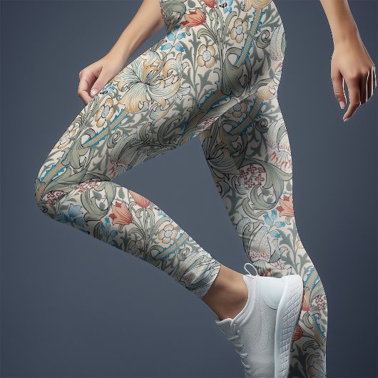 William Morris Lily Art Nouveau Floral Pattern Leg Leggings