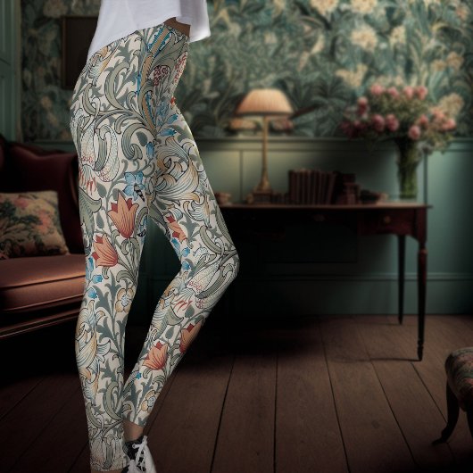 William Morris Lily Art Nouveau Floral Pattern Leg Leggings