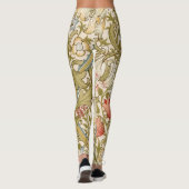 William Morris Lily Art Nouveau Floral Pattern Leggings (Rückseite)