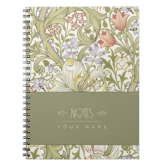 William Morris Lily Art Nouveau Floral Pattern Notizblock (Vorderseite)