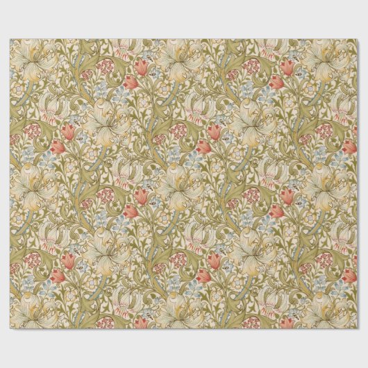 William Morris Lily Art Nouveau Floral Pattern Wra Geschenkpapier (Flach)