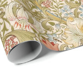 William Morris Lily Art Nouveau Floral Pattern Wra Geschenkpapier (Rolleneckpunkt)