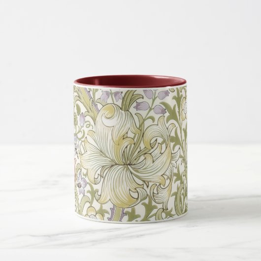 William Morris Lily Art Nouveau Floral Pattern Zwe Tasse (Zentrum)