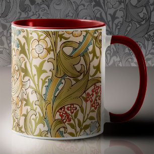 William Morris Lily Art Nouveau Floral Pattern Zweifarbige Tasse