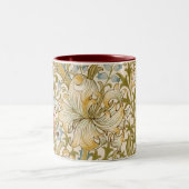William Morris Lily Art Nouveau Floral Pattern Zweifarbige Tasse (Mittel)