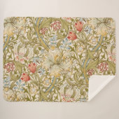 William Morris Lily Art Nouveau Floral Sherpadecke (Vorderseite (Horizontal))