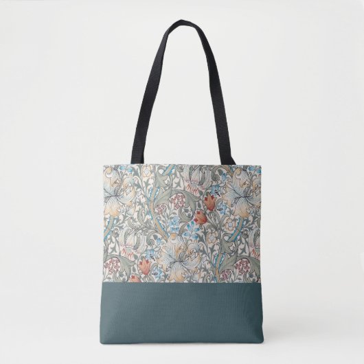 William Morris Lily Art Nouveau Floral Two-Tone Tasche (Vorderseite)