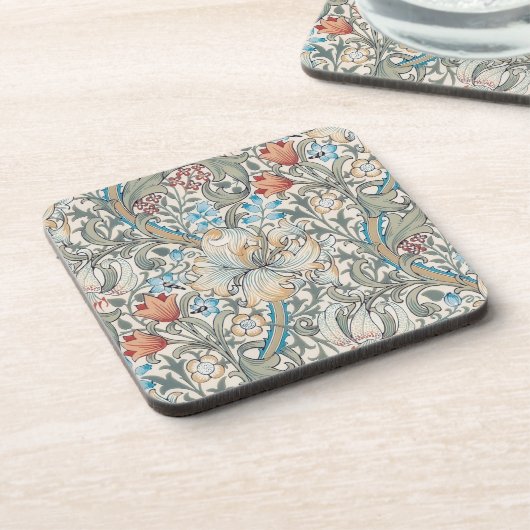 William Morris Lily Art Nouveau Getränke Coaster Getränkeuntersetzer (Linke Seite)