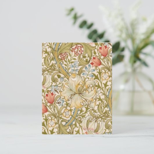 William Morris Lily Art Nouveau Postkarte (Stehend Vorderseite)