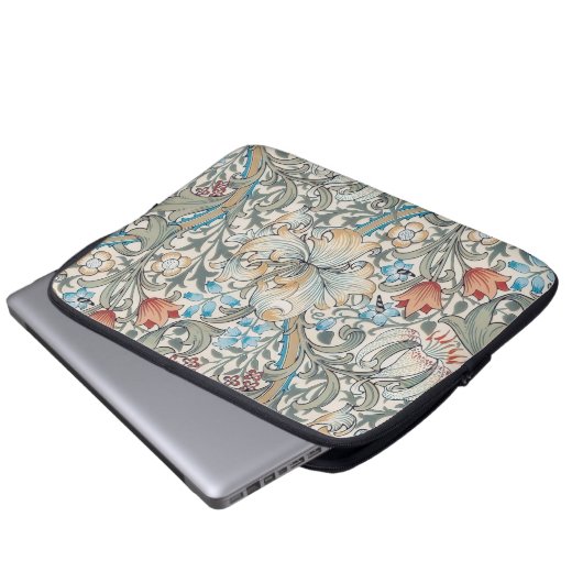 William Morris Lily Laptop Sleeve (Vorne Knopf)