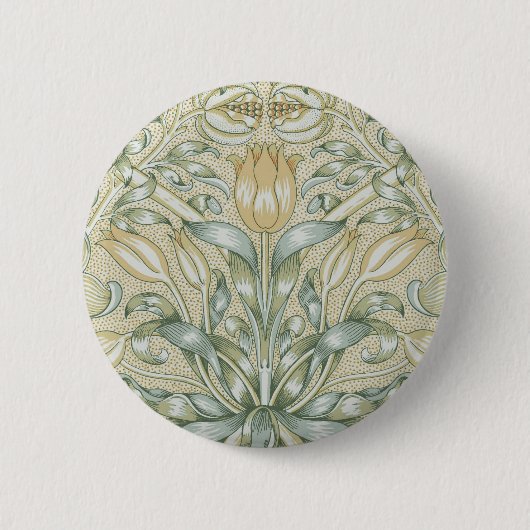 William Morris Lily und Pomegranate Blume Classic Button (Vorderseite)